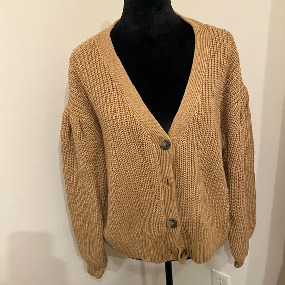 Worn Once! ELOQUII Cropped Puff Sleeve Cardigan, Sz 18/20 - Picture 1 of 3